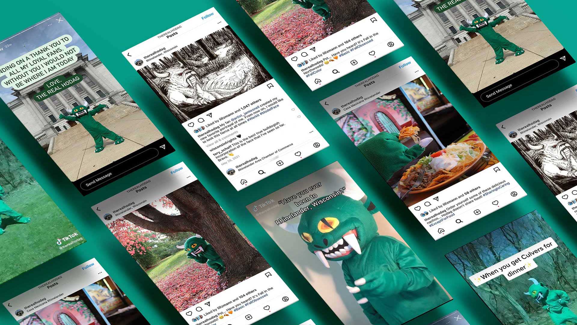 The hodag appearances on social media
